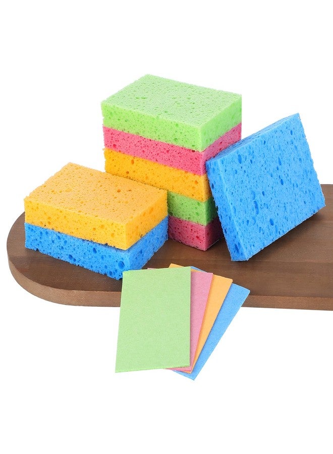 Exircy 12 PCS Compressed Kitchen Sponges, Colorful Kitchen Sponges Cleaning Scrub Colored Sponge for Dish Washing, Bathroom, Cars, Cut-Outs DIY - Image 1
